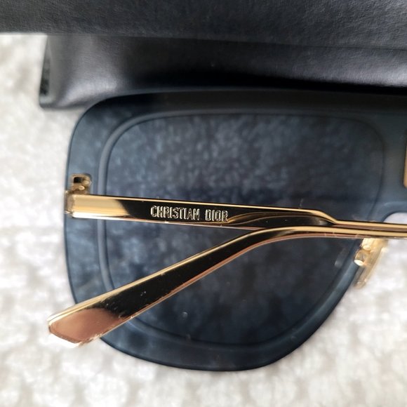 💯AUTH NEW ULTRADIOR MU Christian Dior Sunglasses & Case oversized Blue Gold - Picture 9 of 16
